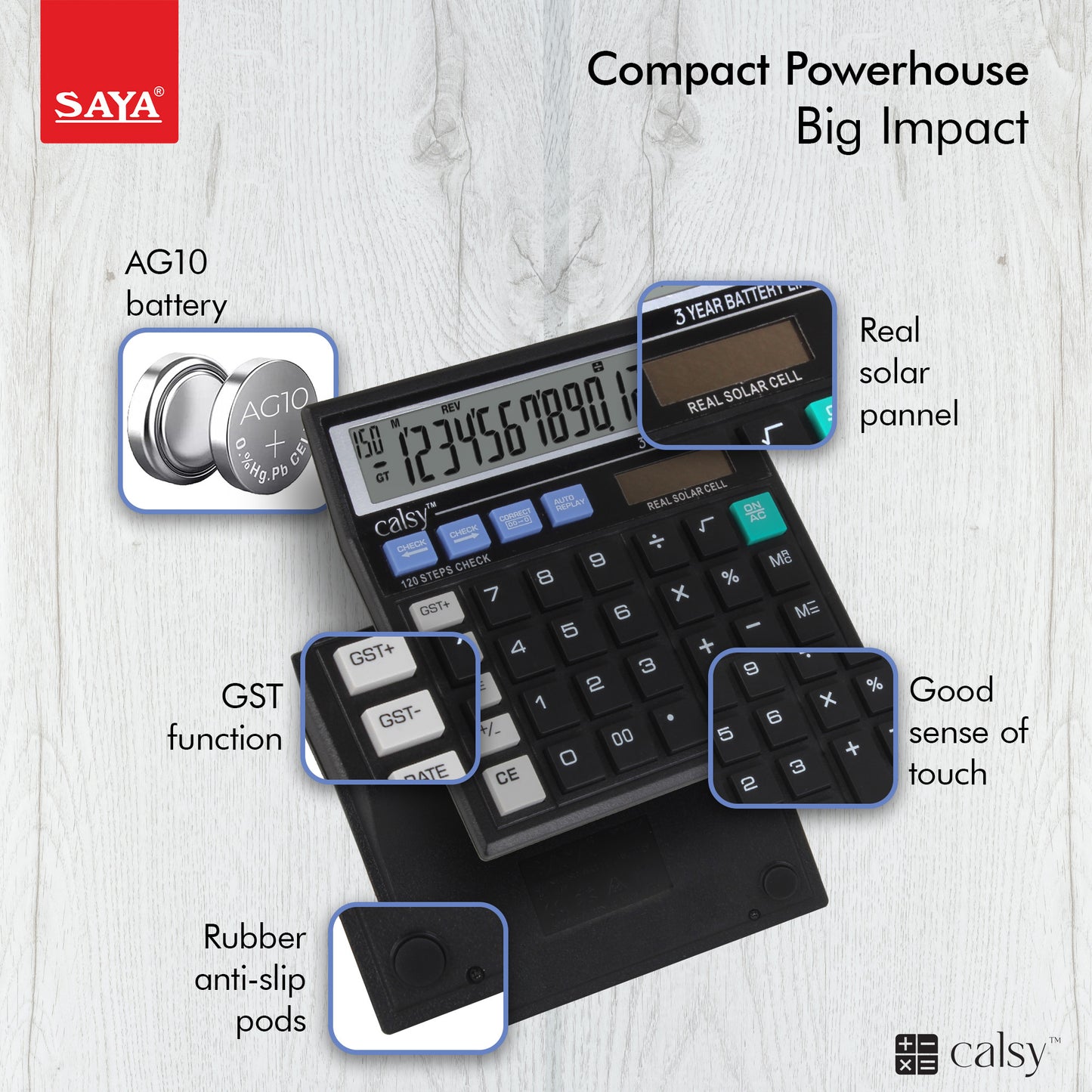 Saya Basic Check & Correct Desktop Calculator – Accurate and Easy-to-Use! (SY-C512)