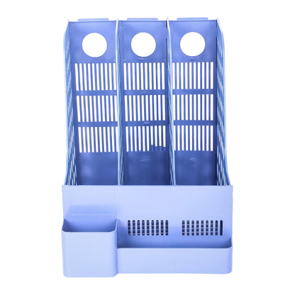 Saya 3-Section Magazine Rack with Desk Organizer – Efficient Storage for Office and Home (SY-115)