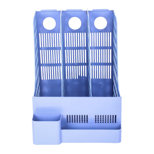 Saya 3-Section Magazine Rack with Desk Organizer – Efficient Storage for Office and Home (SY-115)