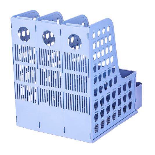 Saya 3-Section Magazine Rack with Desk Organizer – Efficient Storage for Office and Home (SY-115)