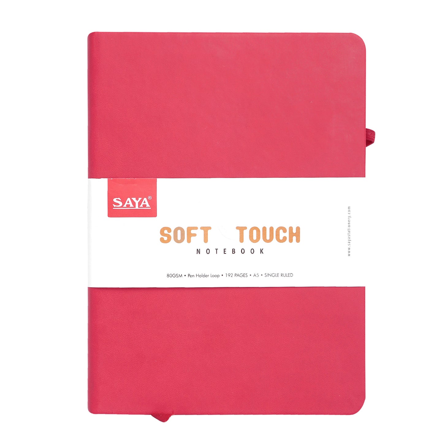 Saya Soft Touch A5 Notebook , Flexible PU Cover, 192 Pages (80 GSM), with Pen Holder Loop (8SY-1403)