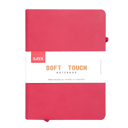 Saya Soft Touch A5 Notebook , Flexible PU Cover, 192 Pages (80 GSM), with Pen Holder Loop (8SY-1403)