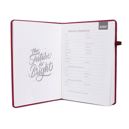 Saya Soft Touch A5 Notebook , Flexible PU Cover, 192 Pages (80 GSM), with Pen Holder Loop (8SY-1403)