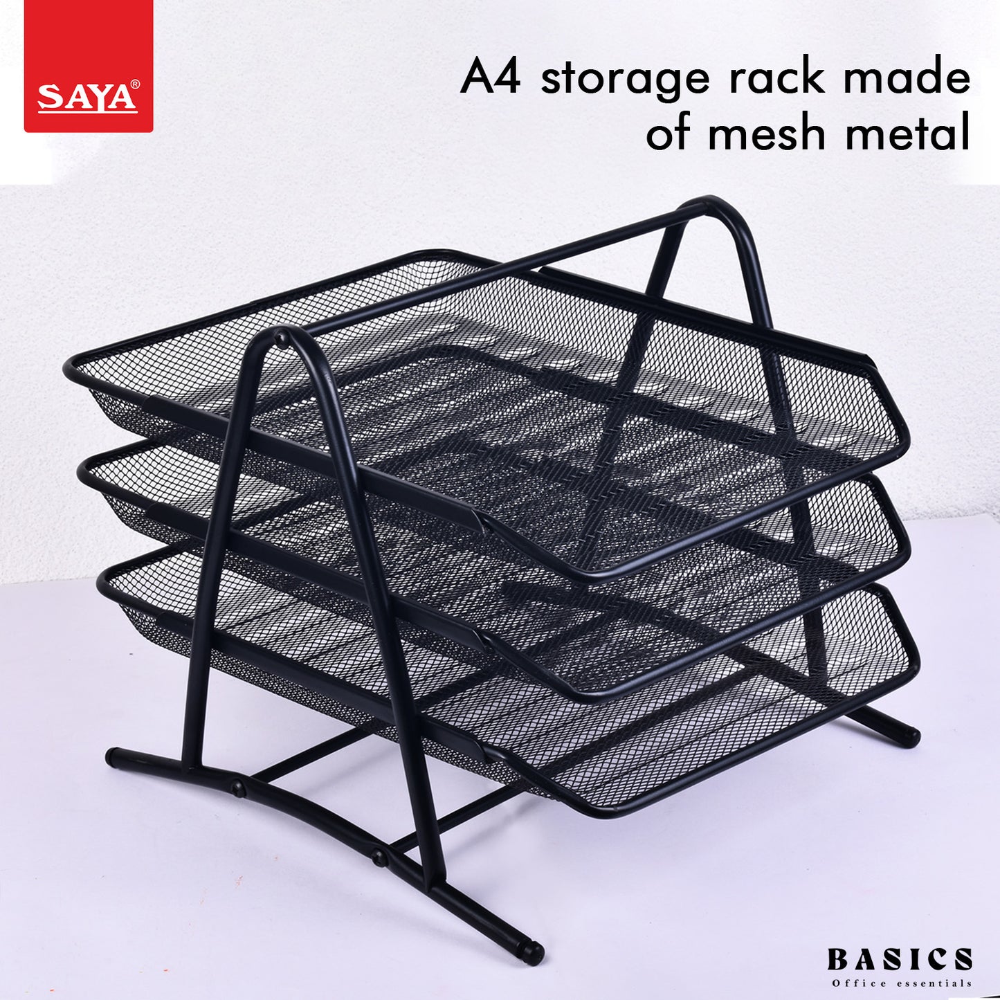Saya 3-Tier Metal Mesh Document Tray – Durable and Stylish Organizer for Office Supplies (SY-146)
