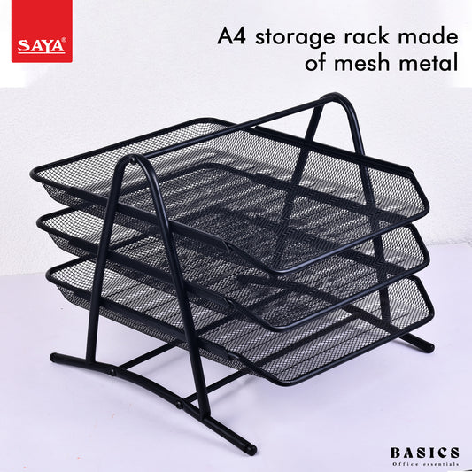 Saya 3-Tier Metal Mesh Document Tray – Durable and Stylish Organizer for Office Supplies (SY-146)