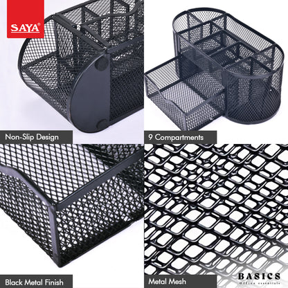 Saya 9-Compartment Metal Mesh Desk Organizer – Stylish and Durable Office Storage Solution (SY-150)