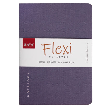 Saya Flexi Notebook A6 - Inside Pockets, Elastic Closure, High-Quality Bright Paper (SY-1703)