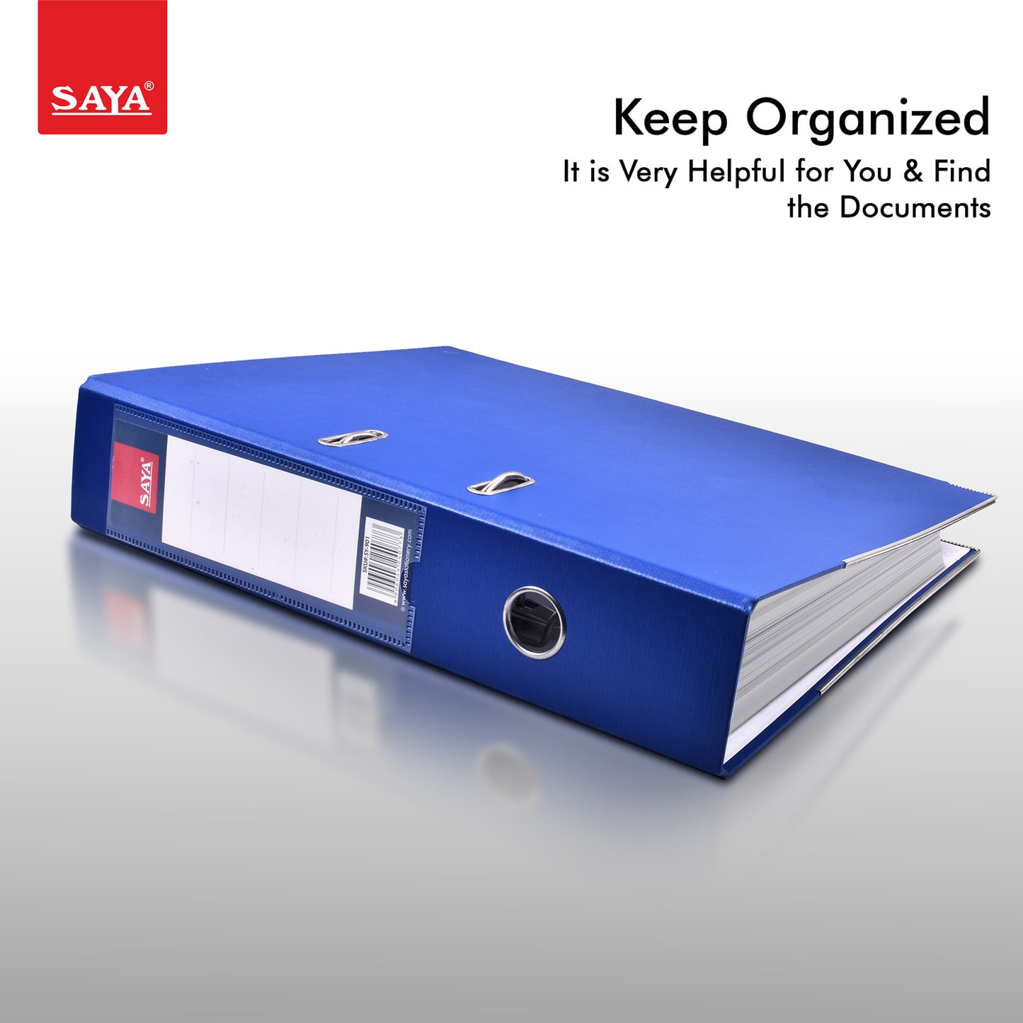 Saya Classic Lever Arch File – PVC + Paper, FS Size, Spine Label for Easy Identification (SY-900)