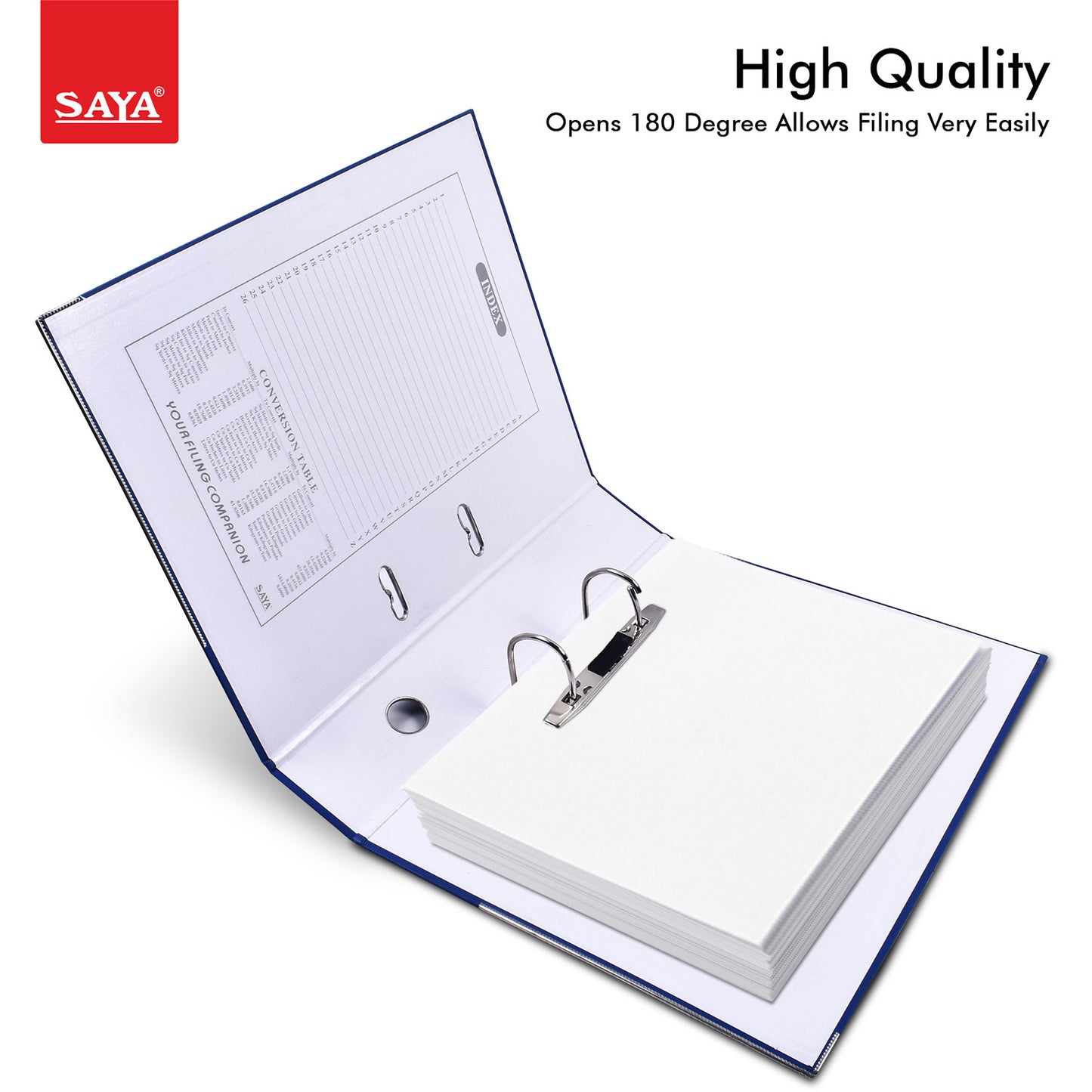 Saya Classic Lever Arch File – PVC + Paper, FS Size, Spine Label for Easy Identification (SY-900)