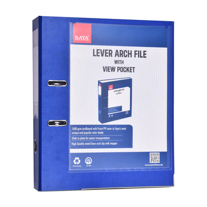 Saya View Lever Arch File – FS Size, PP + Cardboard, Front View Pocket, Spine Label (SY-901V)