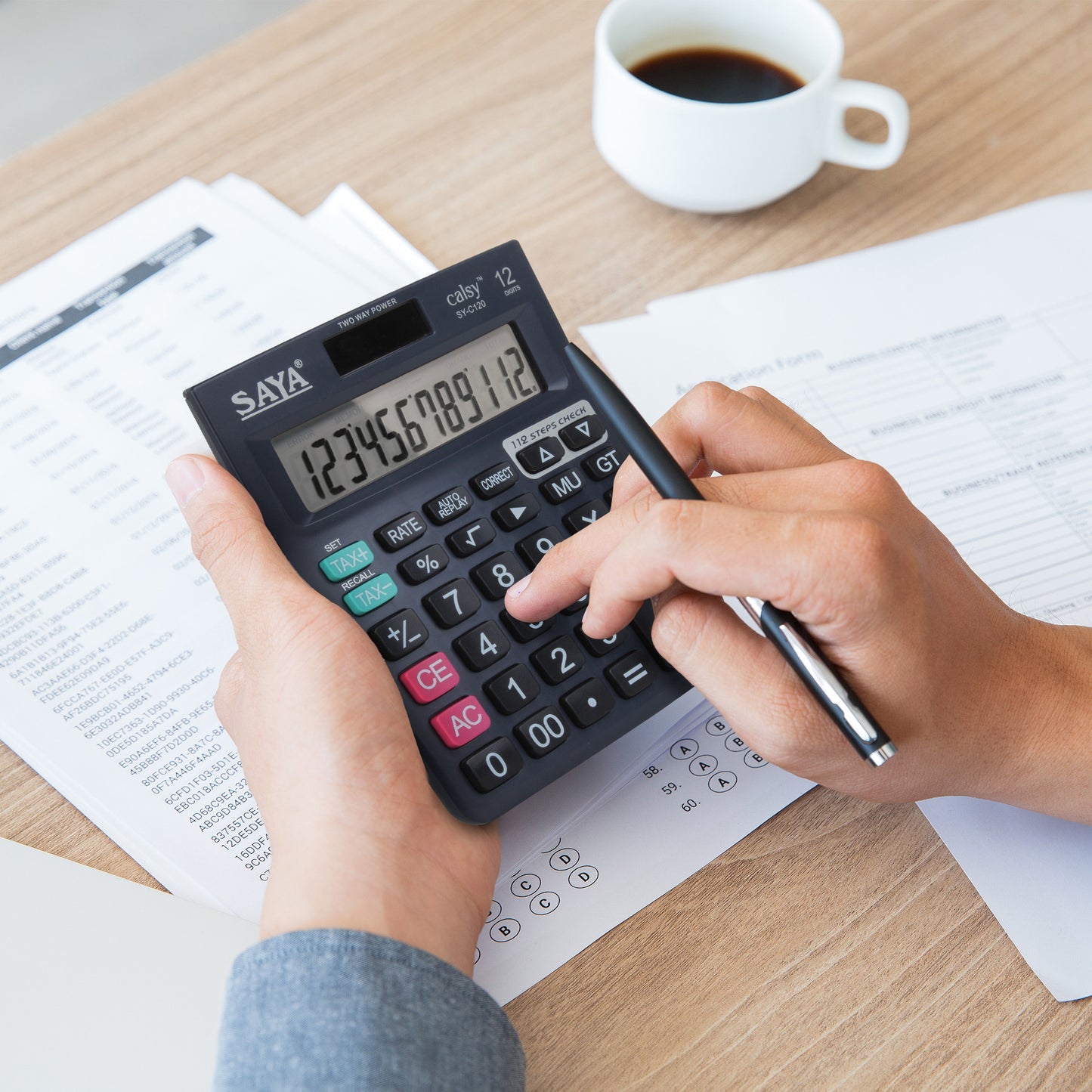 Saya Check & Correct Classic Desktop Calculator – Accurate, Reliable, and Easy to Use! (SY-C120)