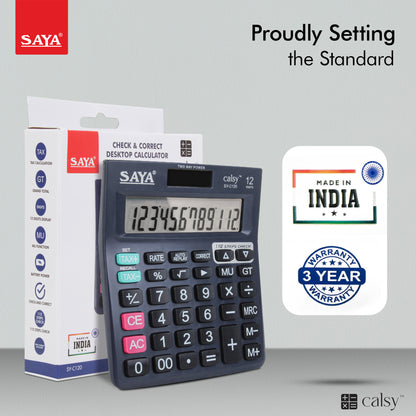 Saya Check & Correct Classic Desktop Calculator – Accurate, Reliable, and Easy to Use! (SY-C120)