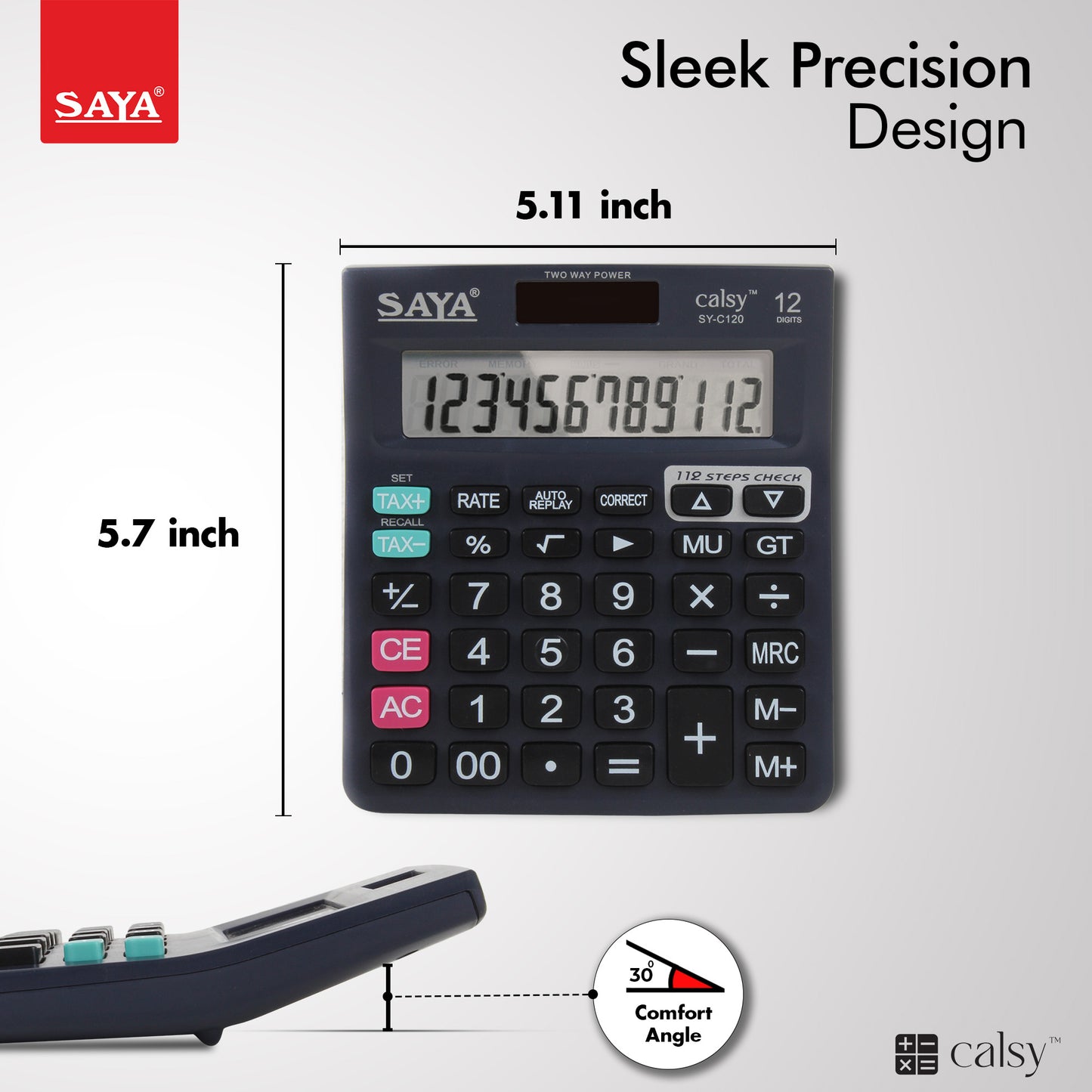 Saya Check & Correct Classic Desktop Calculator – Accurate, Reliable, and Easy to Use! (SY-C120)