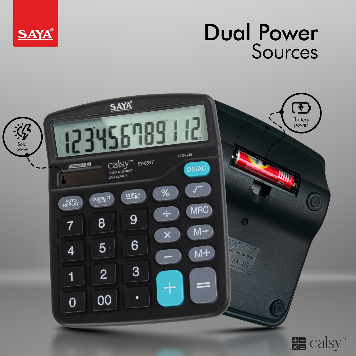 Saya Check & Correct Desktop Calculator – Reliable and Easy-to-Use! (SY-837)