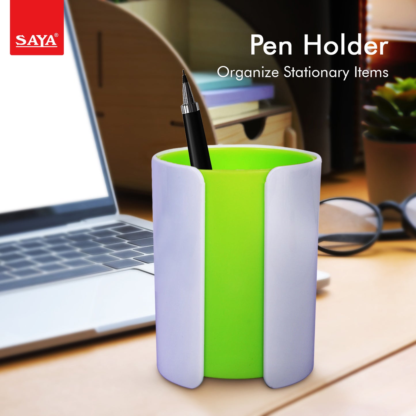 Saya Trendy Pen Stand – Twin-Color Elegant Design, Detachable & Transformable Desk Organizer (SY-PS02)