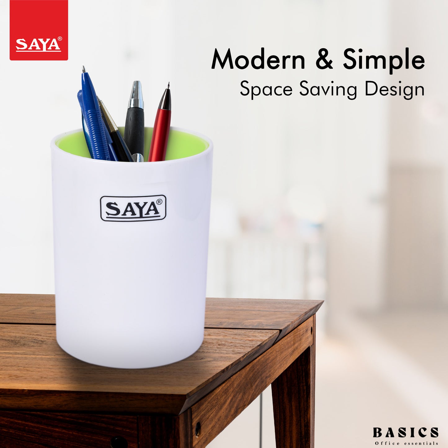 Saya Trendy Pen Stand – Twin-Color Elegant Design, Detachable & Transformable Desk Organizer (SY-PS02)