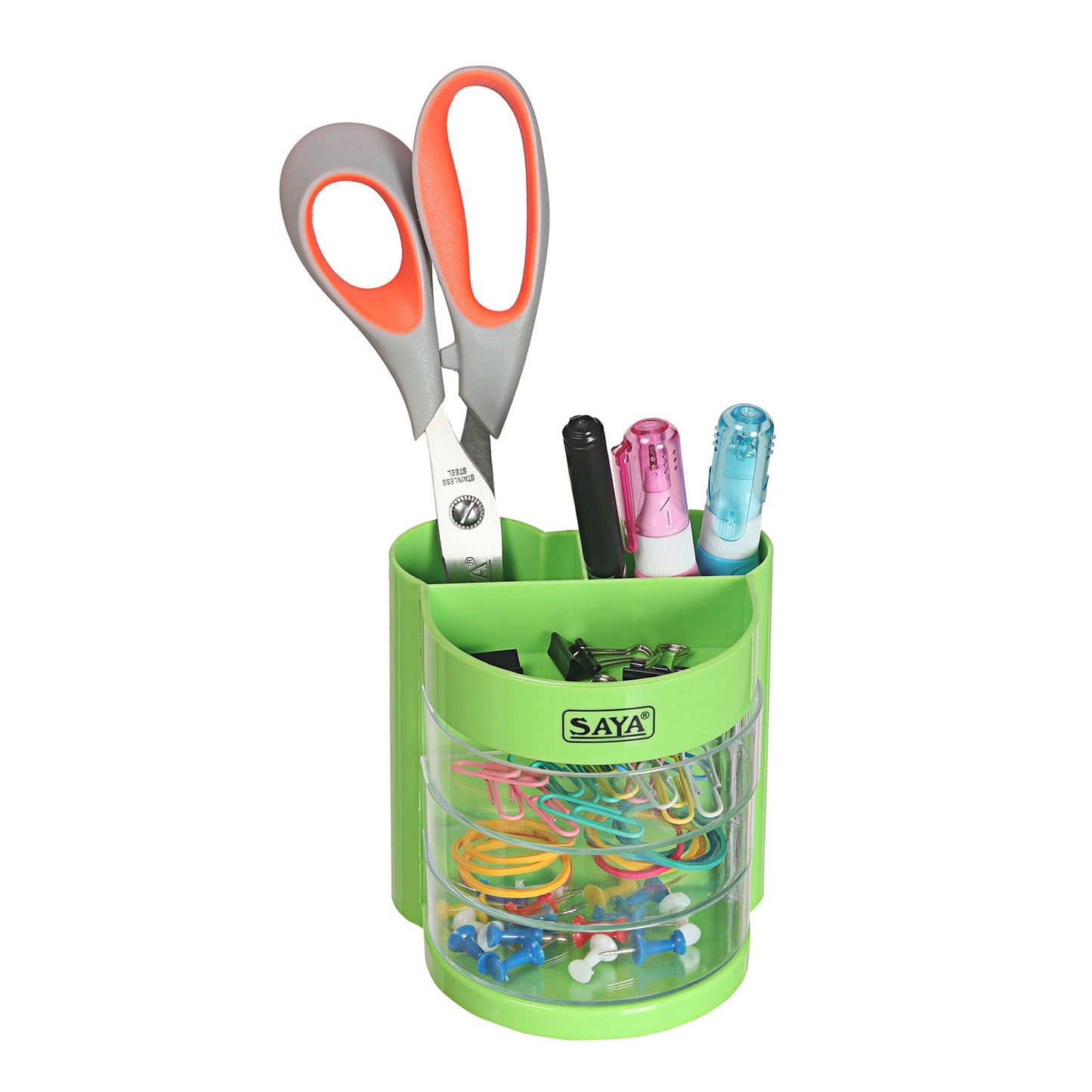 Saya Elegant Pen Stand – 6-Compartment Stylish Desk Organizer for Office & Home (SY-PS03)