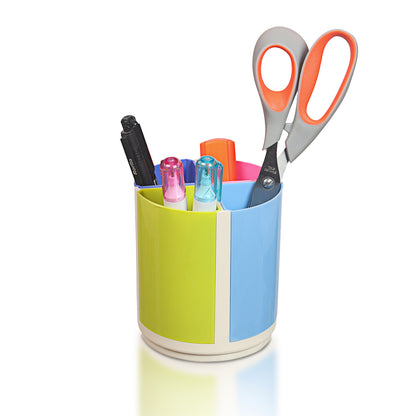 Saya Magic Pen Stand – 4-Compartment Rotatable, Detachable & Transformable Desk Organizer ( SY-PS04)