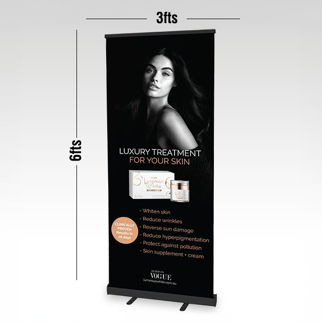 Rollup Standee Black Coated 3x6fts